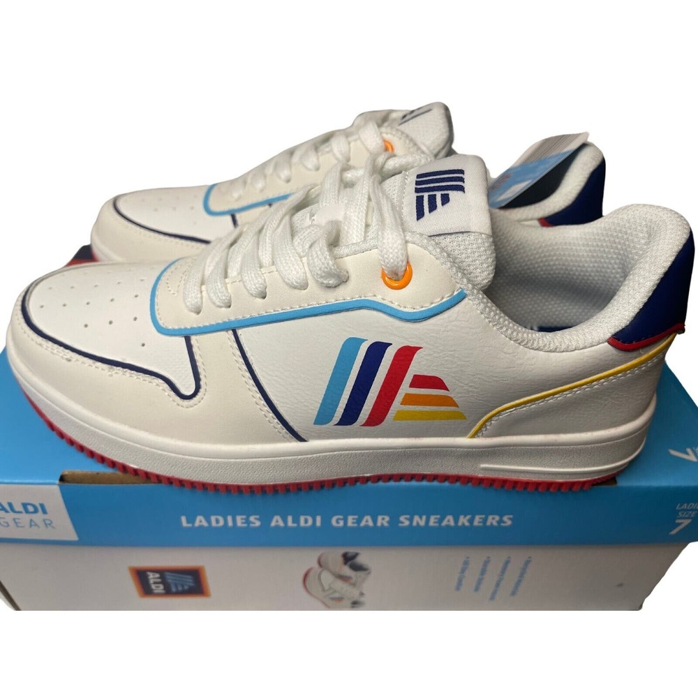 New In Box Aldi Gear Women's Lace-Up Sneakers Shoe Size 9 Aldi Logo Spring 2024